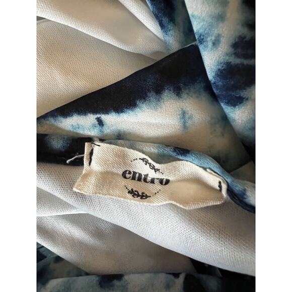 Entro Chambray Tie Dye Sleeveless Maxi Dress Blue Sz Small Relaxed - Picture 8 of 9